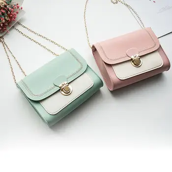 

PinShang Women Casual Contrasting Color Chain Lock Buckle Single Shoulder Satchel