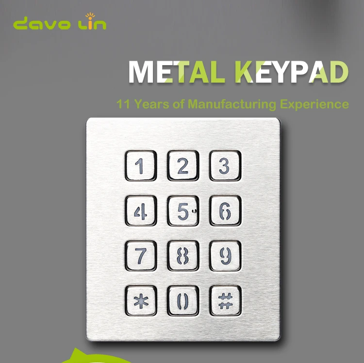 teclado industrial prova metal aço teclado iluminado