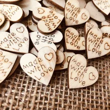 100 шт деревянные закладки в форме сердца для рукоделия, креативные, сделанные с любовью, резьба, Подарочная бирка, сделай сам, украшения, аксессуары ручной работы