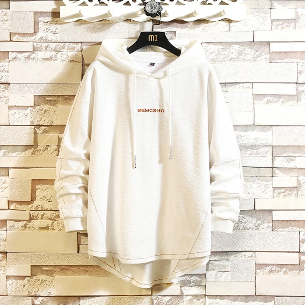 

Korean Mens Sweatershirts Casual Hoodie Outwear Men's New Style Fashion Casual Cap Guard Pure Color Comfortable Clothes