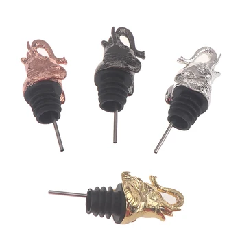 

1PCS Zinc Alloy Elephant Head Wine Pourer Unique Wine Bottle Stoppers Wine Bar Tools Get Together Gift