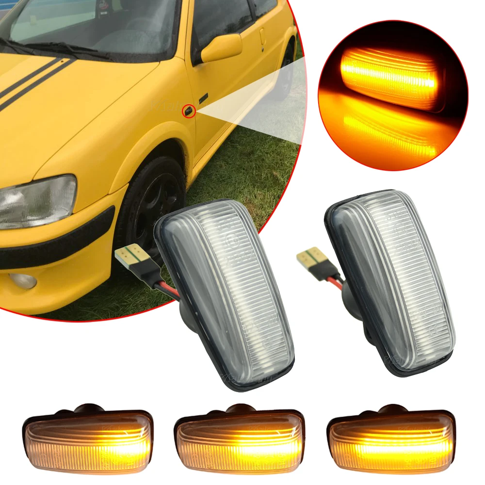 2x для Peugeot 306 106 406 806 светодиодный динамический поворотный сигнал Боковой