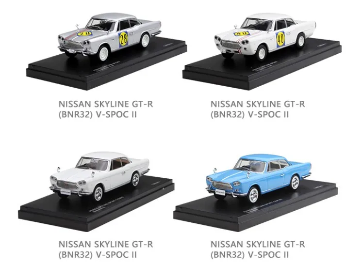 Модель автомобиля в масштабе 1:43 NISSAN SKYLINE GT-R R32 из голубого сплава металлические