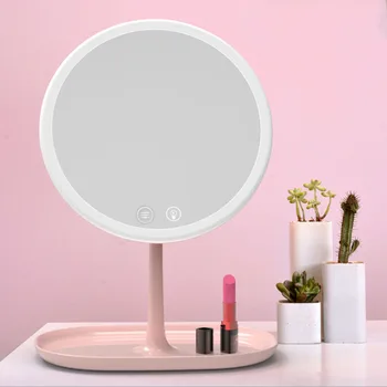 

Makeup Mirror With Led Light Vanity Beauty Ring For Photo Fill Light Small Mirrors Smart Touch Control Detachable/Storage Base