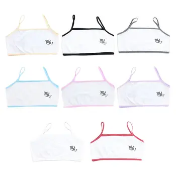 

Puberty Girls Single Layer Training Bra Cartoon Zebra Spaghetti Strap Underwear