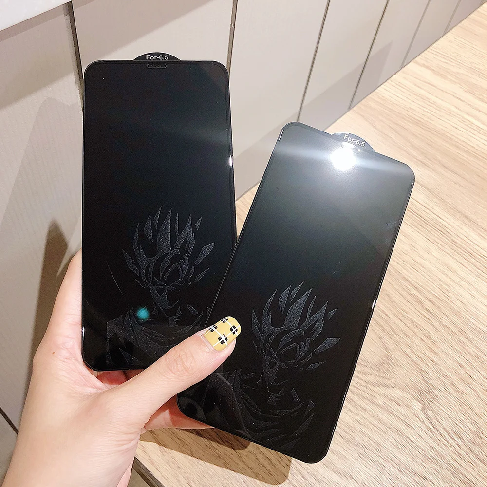 LinXiang Invisible Anime Dragon Ball Saiyan Goku 6D Tempered Glass Screen Protector For iPhone 6 6s 7 8 Plus X XR XS Max 11 Pro