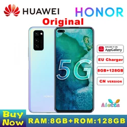 Оригинал, Huawei Honor V30 8 Гб оперативной памяти 128 ГБ ROM, смартфон с Kirin990 Octa Core 5G GPU 40mp тройной Cam 40 Вт SuperCharge