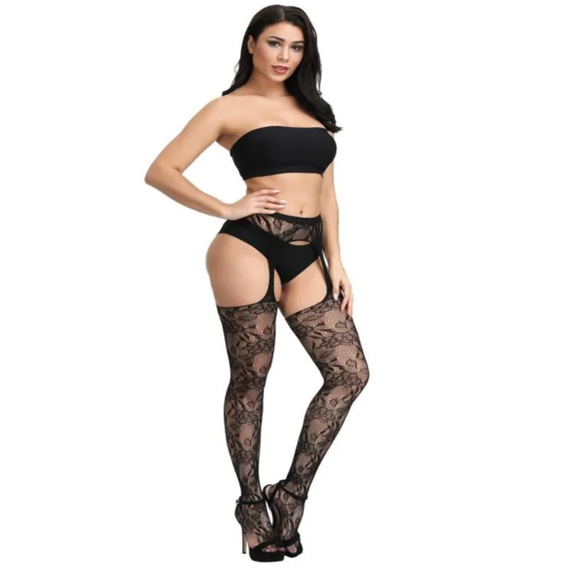 Пикантные колготки для подвязки в западном стиле; Очаровательные колготки; черные ажурные чулки с принтом; женские облегающие колготки; тонкие нейлоновые чулки