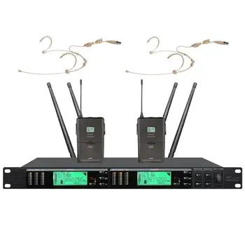 

UHF True Diversity Wireless System with Beige Headworn mic Microphone Rack Mount