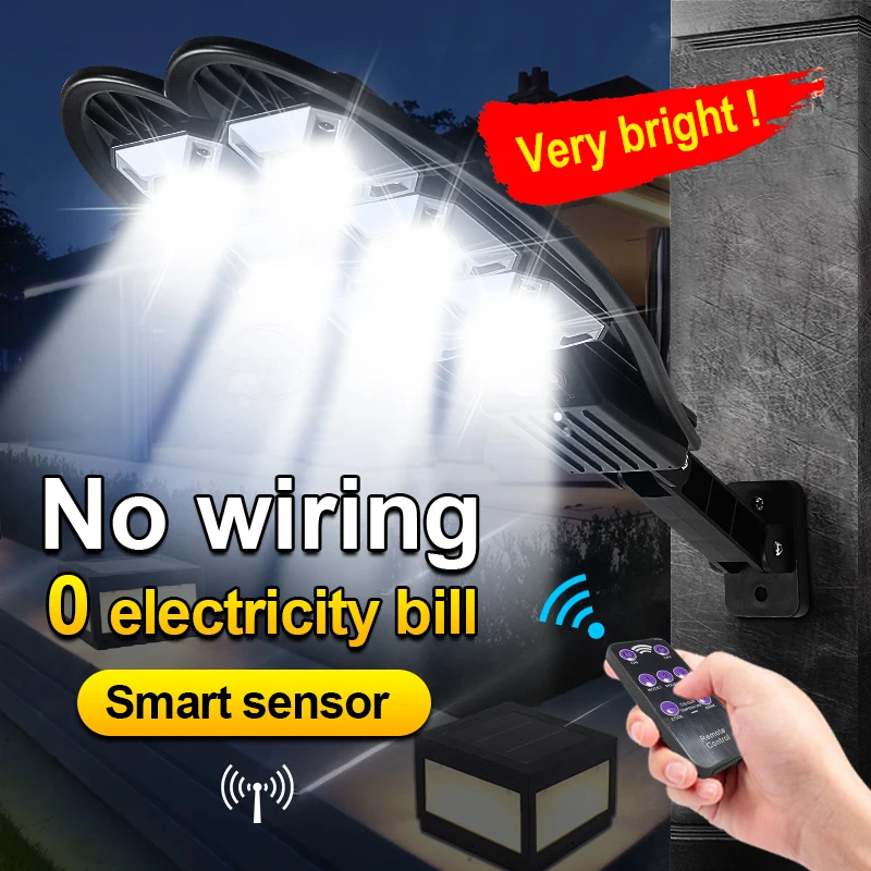 

2023 Newest Outdoor Solar Lights Powerful LED Solar Lamp IPX68 Waterproof Spotlight Garden Lights Street Lamp With Motion Sensor