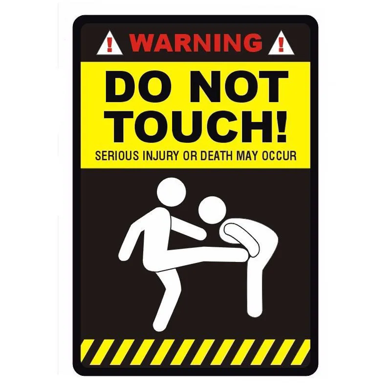 

WARNING - DO NOT TOUCH' Funny Retro-reflective Car Sticker Creative Decals Automobile Motorcycles Decoration PVC,14cm*10cm