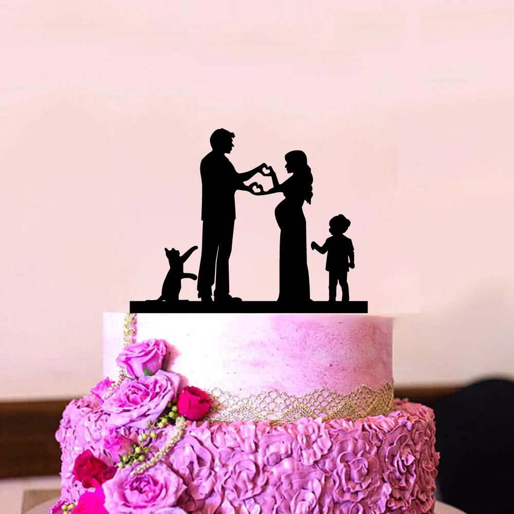 Family Style Cake Topper Wedding Party Family Party Anniversary Bridal Shower Decorations Kids Gift cake decor Rustic Wedding (2)