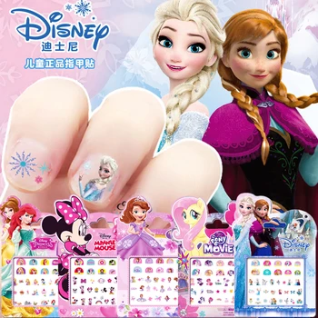 

Genuine Girls Disney Princess Frozen 2 Elsa Anna Nail Stickers Snow White Sofia Minnie Pony Kids Makeup Nail Art Sticker Toys