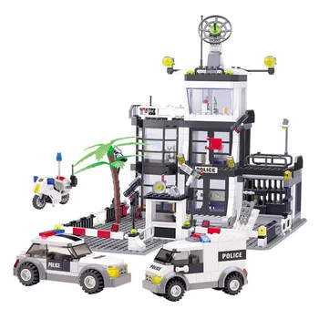 

631+PCS Police Station Building Blocks City Building Blocks 3D Model DIY Bricks Brinquedos Toys For Children Kids Gifts