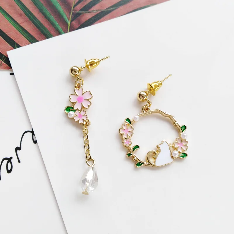 No.8 Stud Earrings Имитация жемчуга сердца геометрические не пирсинг серьги полностью кубический циркон блестящие серьги с котами для женщин - Окраска металла: No.8 Stud Earrings