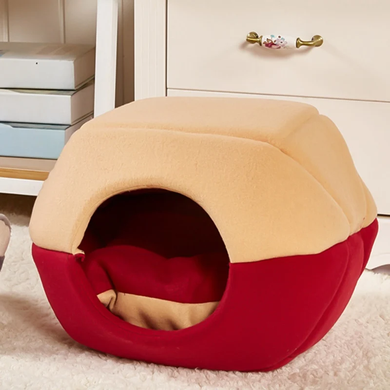 1pcs Foldable Soft Warm Pet Cat Bed Dog Bed For Dogs Cave Puppy Sleeping Mat Pad Nest Blanket Pet Beds For Cats Bed House Cat