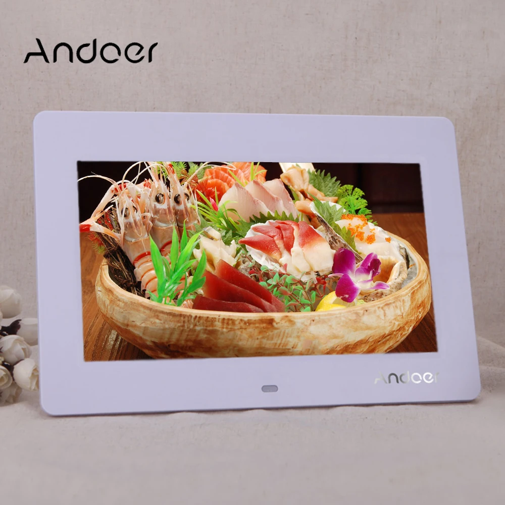 Andoer Настольный 10 ''HD TFT-LCD 1024*600 Цифровые фото настенные часы MP3 MP4 видеоплеер цифровая фоторамка с пультом дистанционного управления