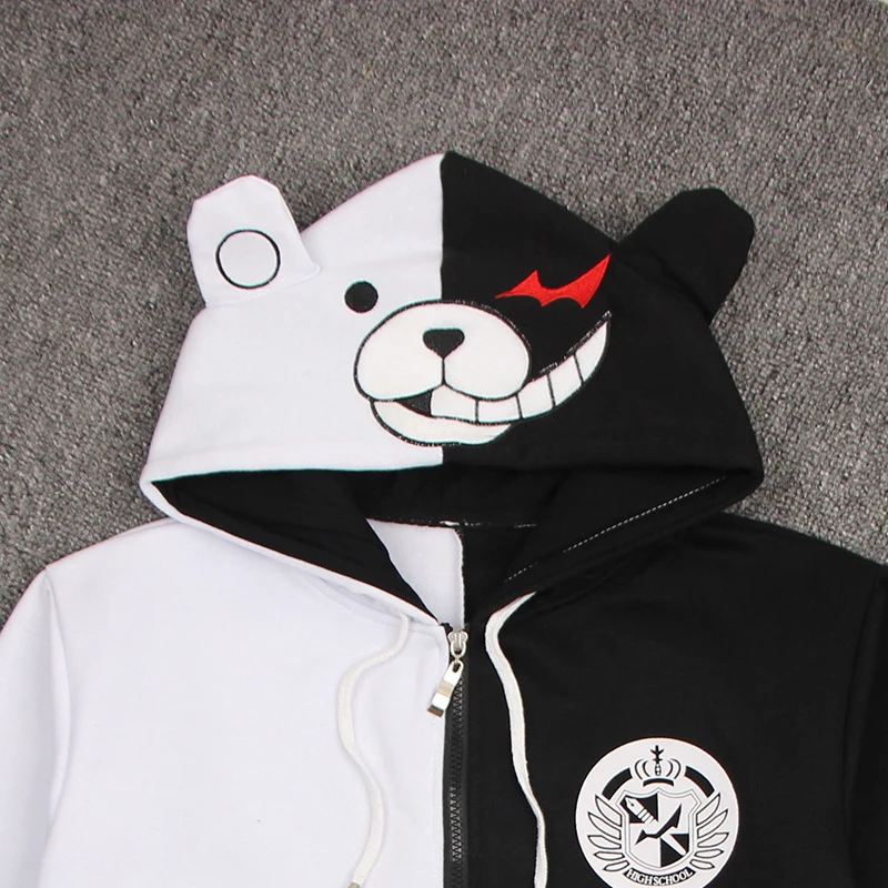 Аниме Danganronpa Косплей Монокума куртка Danganronpa Косплей Монокума костюм Толстовка мужская Толстовка для взрослых толстовки пальто
