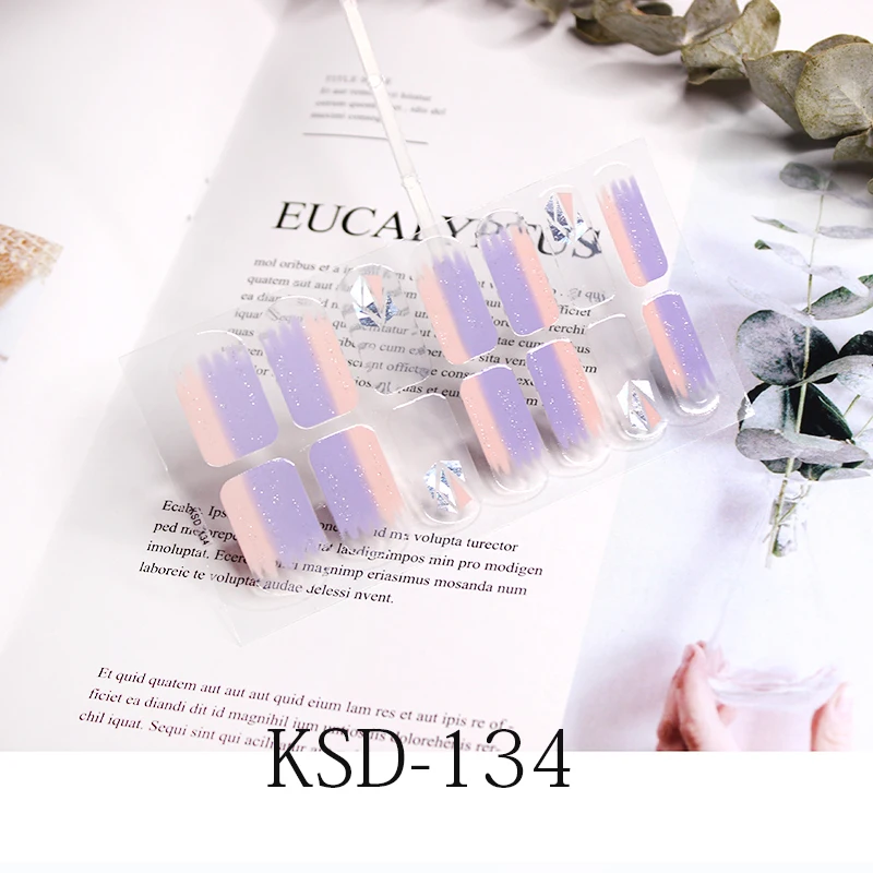 New Stickers Glitter KSD Series Irregular Sequins Nail Decals Full Cover Adhesive Nail Art Stickers Manicure for Kids Women