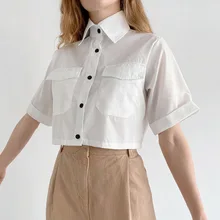 

New Arrival Early Autumn Women Short Single-Breasted Shirt