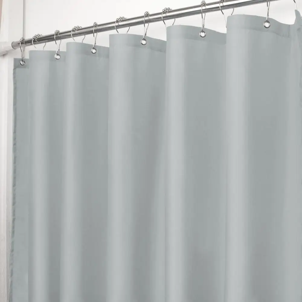 VCVCOO водостойкая занавеска для душа или вкладыш с крючками ткань полиэстер плесени синяя занавеска для ванной для гостиничного туалета раздел - Цвет: Light Grey