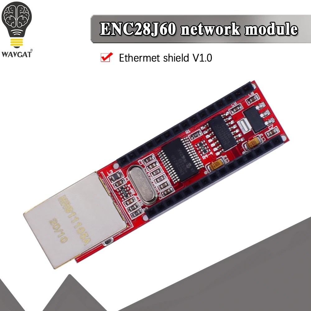1pcs Enc28j60 Ethernet Shield V1.0 For Arduino Compatible Nano 3.0 Rj45 ...