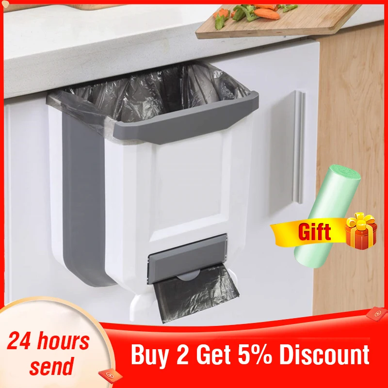 Dustbin Can-Garbage-Bin Rubbish-Bin Trash-Can Recycle Folding Kitchen 