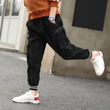 2157, из вельвета, для мальчика, Осенние штаны стиль Big Boy Повседневное брюки Совместное сплошной Цвет джинсы спортивные штаны модная одежда