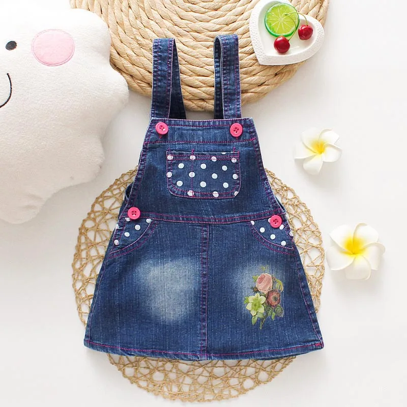 Blue DIIMUU Сарафан для маленьких девочек; Джинсовый джемпер; юбки; летняя детская одежда; повседневная юбка принцессы на подтяжках; подходит для От 1 до 3 лет - Цвет: Blue