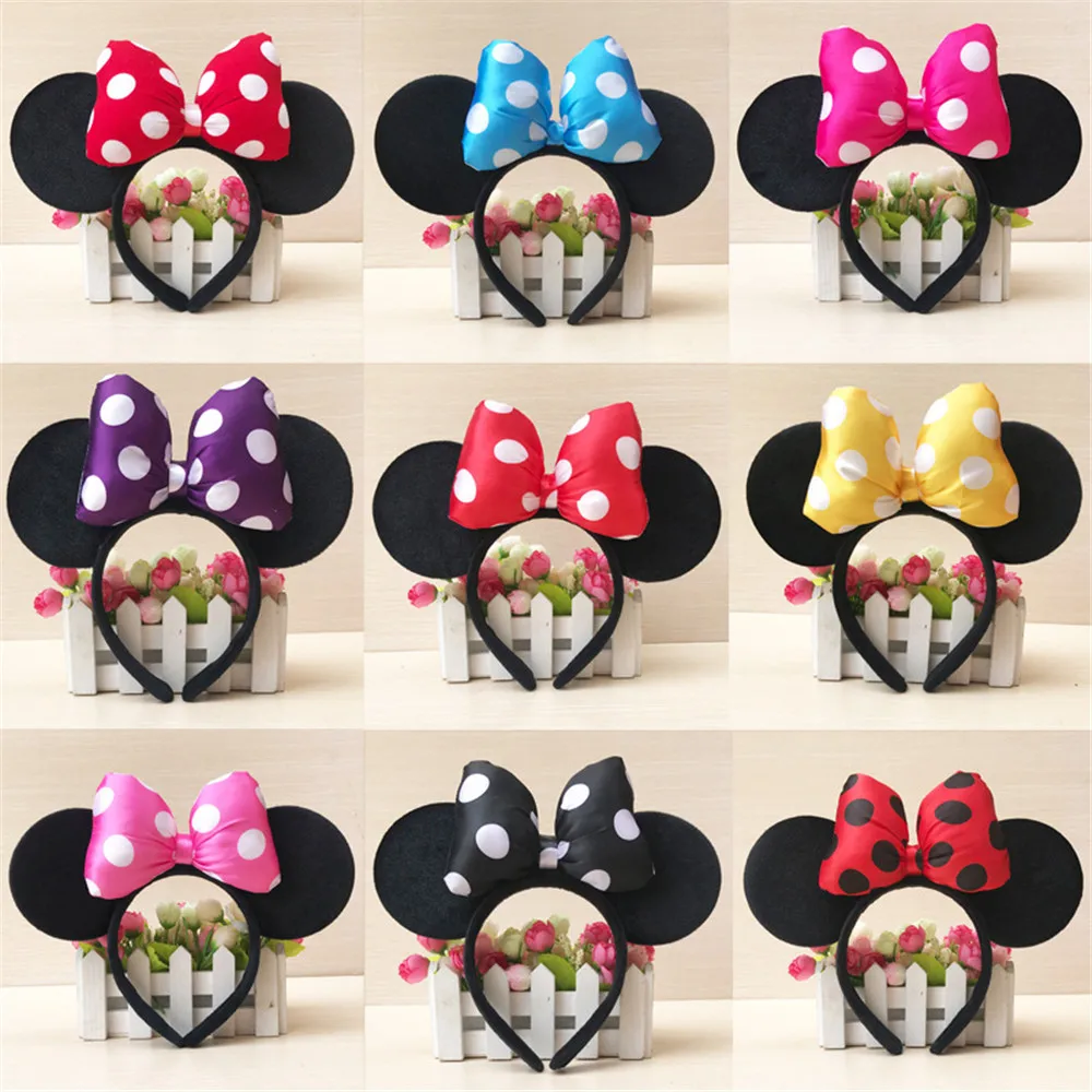 ZAFILLE Lovely Hairbands Minnie Ears Girl Hair Band For Photo Shoot Birthday Party Headwear Photography Girls Hair Accessories baby accessories bag	