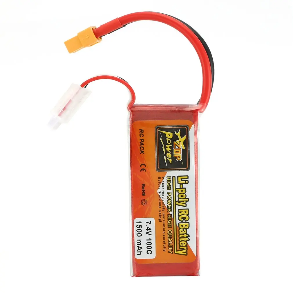 

ZOP Power 1500MAH 100C Lipo Battery XT60 Plug Rechargeable for RC Racing Drone Helicopter Car Boat Model