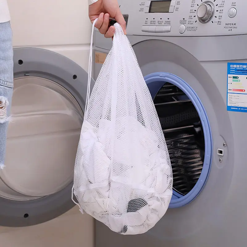 

Mesh Laundry Washing Bag Polyester Clothing Care Foldable Protection Net Filter Blouse Overcoat Underwear Bra Socks Wash Bag