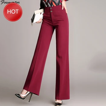 

Pants Women High Waist Plus Size Womens Pants Spring Summer Women Wide Leg office Pants High Waist Ladies Pants Black Trousers