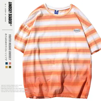 

Lindsey Seader Classic Striped Print Tshirts Streetwear Hip Hop Gothic Punk Rock Short Sleeve Tees Shirts Men Summer Tops Tees