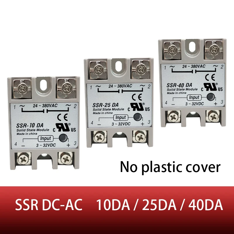 Rele 12V Relay Solid State Ssr 220V Module 5V 40Da Modulo 24Vdc Voltage  Smart Relè Switch Relé 3V Reley Contactor Heatsink 25Da