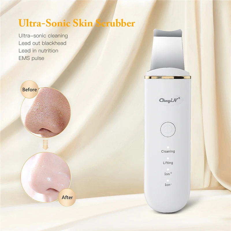 

EMS Ion Facial Pore Cleanser Ultrasonic Skin Scrubber Skin Peeling Face Deep Cleaning Beauty Machine Skin Care Tools 4 Modes 45