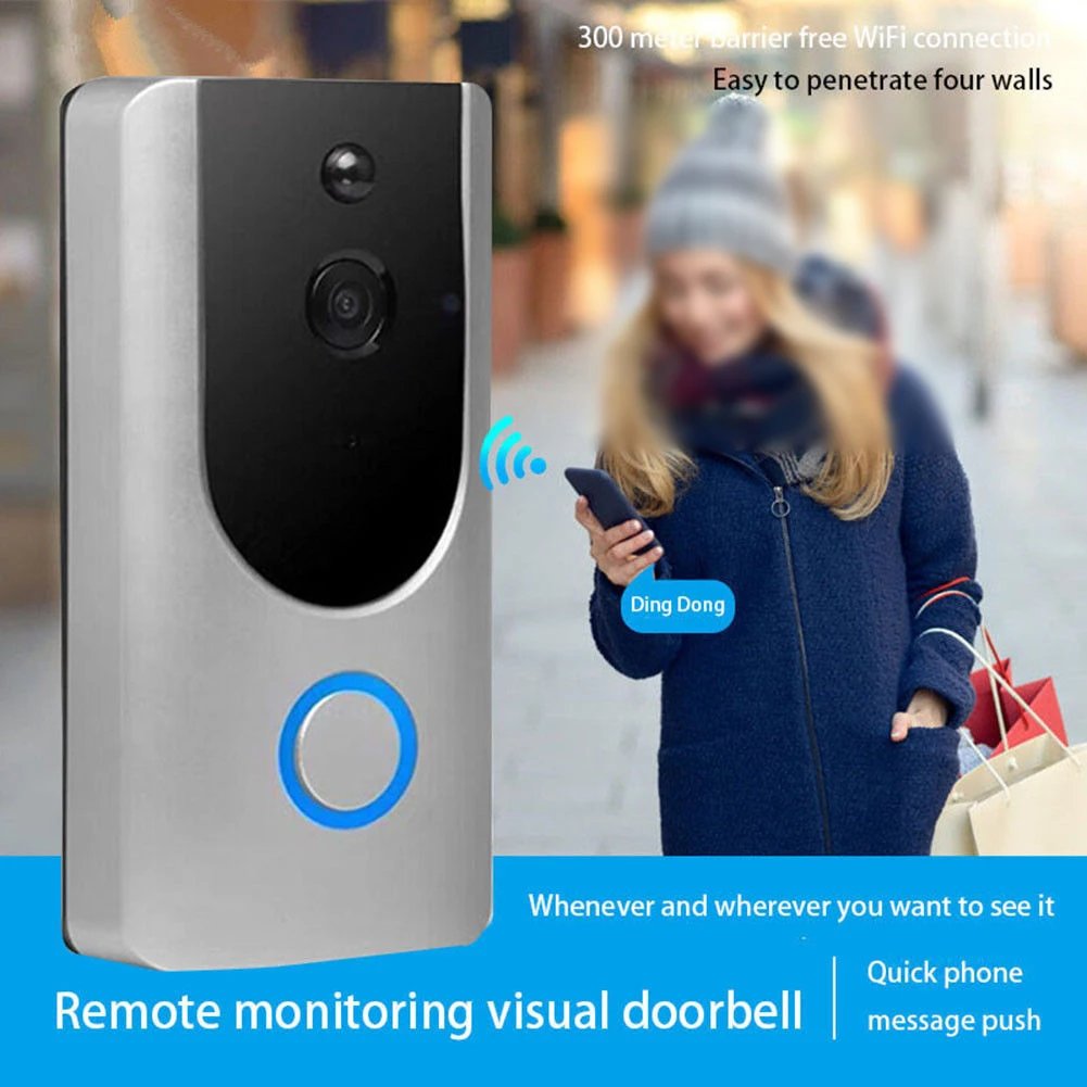 

Wireless Bluetooth WiFi Intercom Smart Home HD Video DoorBell Camera Phone