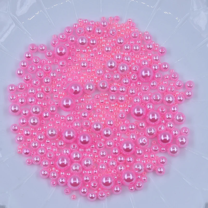 Pink 3-10 мм мульти размер опция около 20 г/лот случайная смесь цветов без отверстий жемчуг Круглые бусины для DIY ремесло украшение для альбома - Цвет: Pink