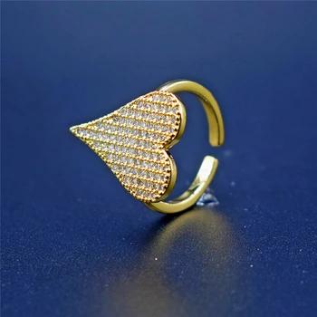 

Fashion AAA Zirconia CZ Heart Shaped Wedding Rings Women's Zircon Engagement Rings Glamour Jewelry