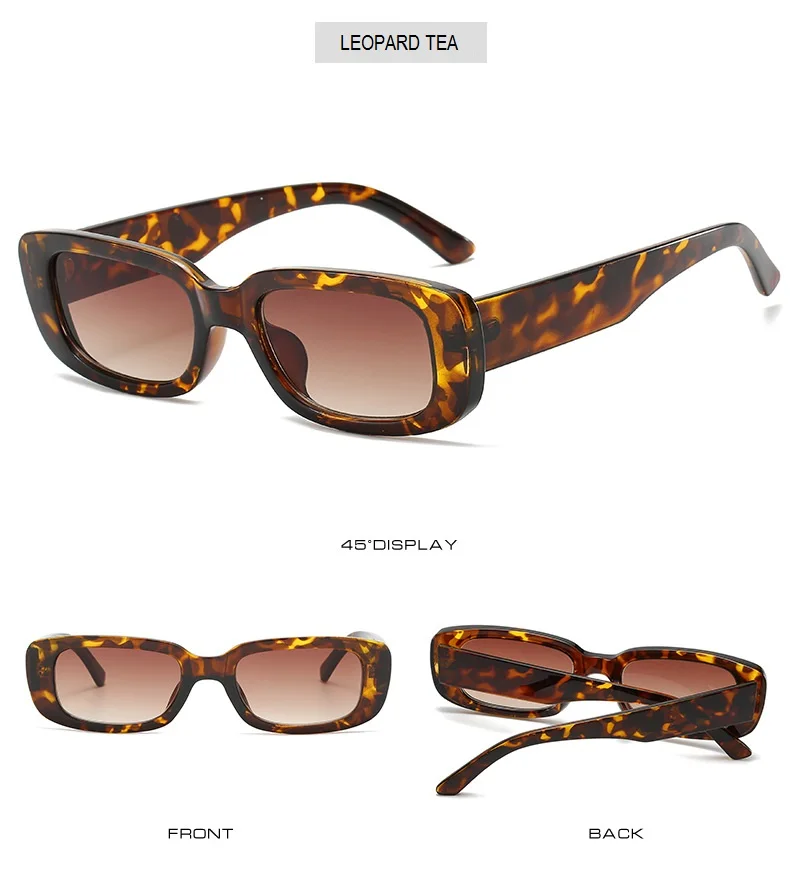 Classic Vintage Rectangle Sunglasses Women Brand Design Clear Blue Pink Green Lens Sun Glasses Female  Eyewear UV400_voghion.com