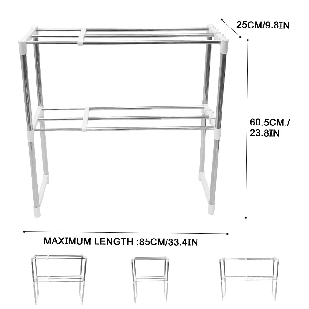 Нержавеющая сталь Регулируемый микроволновая печь стеллаж 2 х уровневые