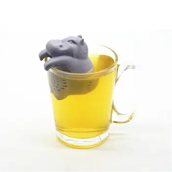 

1Pcs Silicone Hippo Shaped Tea Infuser Reusable Strainer Coffee Herb Filter For Home Loose Leaf Diffuser Accessories