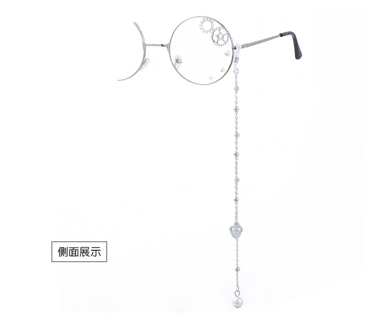 Односторонние очки Шестерня очки ЛЮБОВЬ жемчуг кулон Лолита очки аниме cos