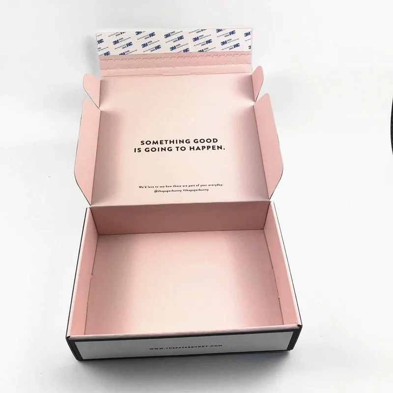 Изготовленный на заказ логотип черный напечатанный почтовый ящик белый дешевый переработанный Упаковка Картон маленький розовый большой коробка для одежды