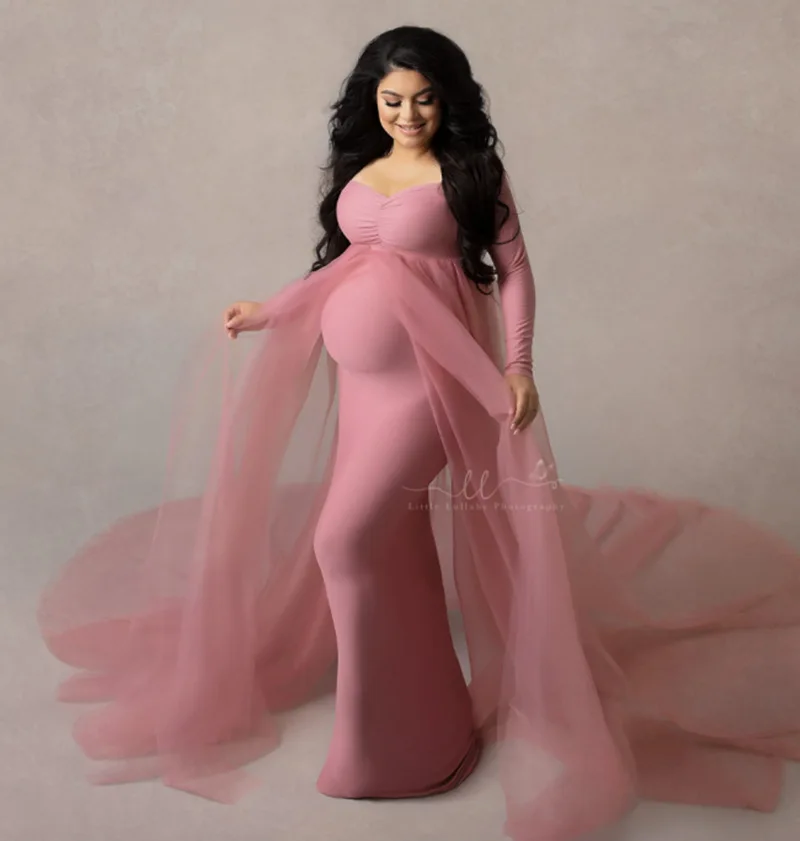 

2020 Maternity Dresses Photography Props Shoulderless Pregnancy Long Dress For Pregnant Women Maxi Gown Baby Showers Photo Shoot