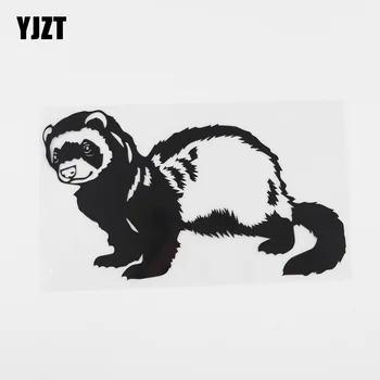 

YJZT 16.3CMX9.8CM High Quality Ferret Wild Animals Vinyl Car Sticker Black/Silver 8A-0092