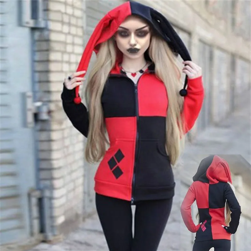 Suicide-Squad-Harley-Quinn-Joker-Cosplay-Hoodie-Jacket-Adult-Girls-Halloween-Stitching-Hooded-Clown-Sweater-Zipper