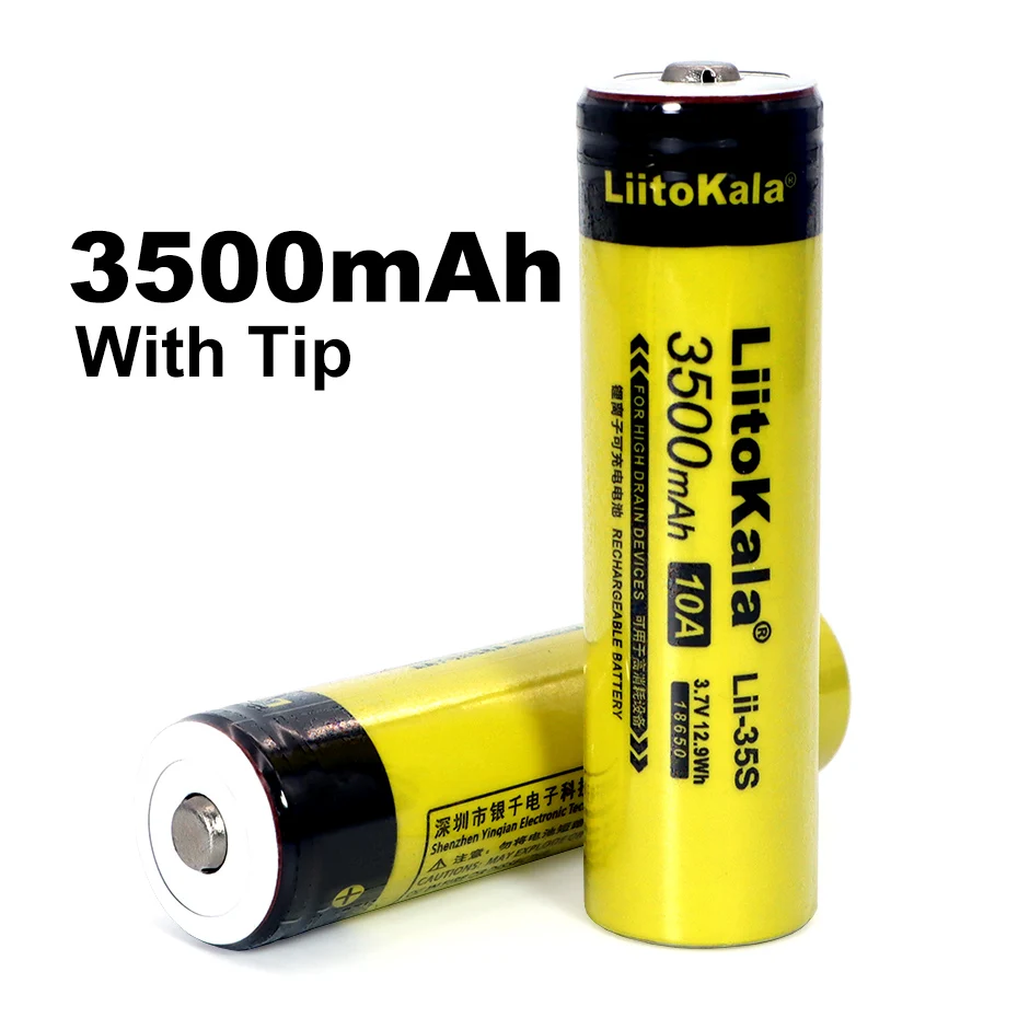 1-20PCS LiitoKala Lii-35S New 18650 battery 3.7V 3500mAh rechargeable lithium for LED flashlight+DIY pointed | Электроника