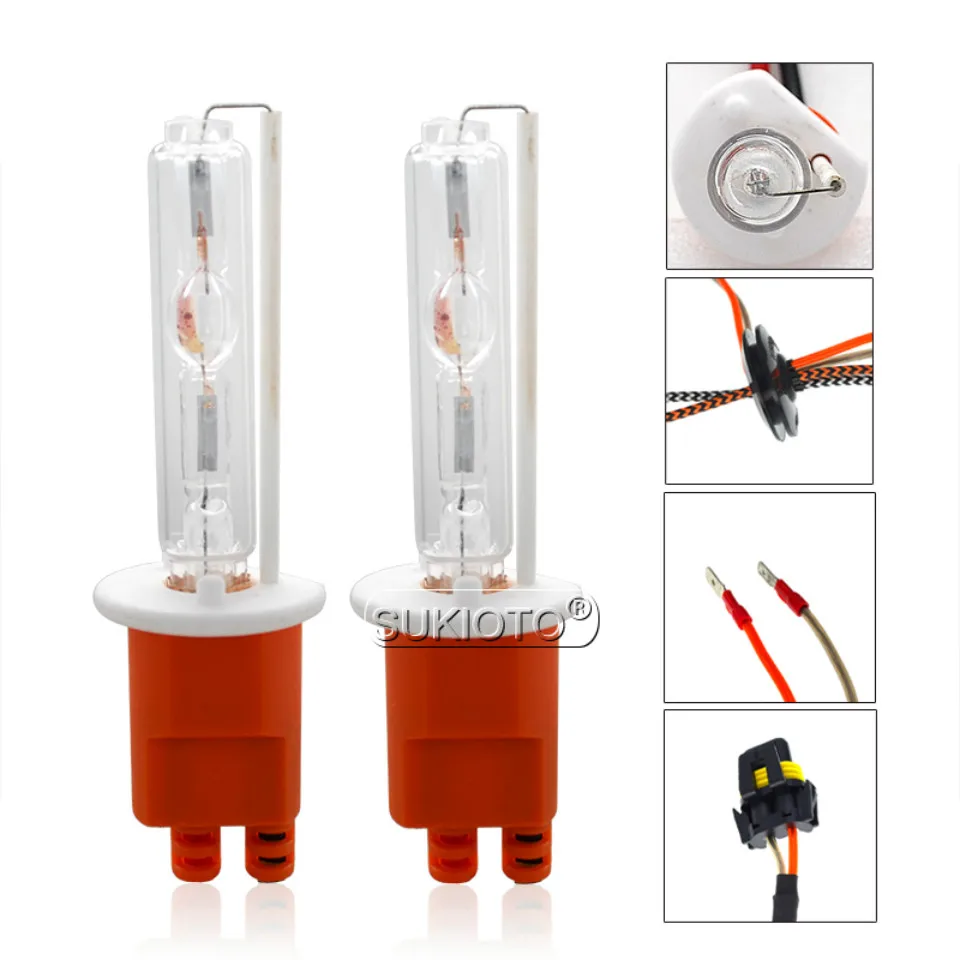 SUKIOTO 2PCS 24V 75W 100W 150W hid xenon bulb H7 5000K H1 H3 4300K 6000K Spare lamp replace high power bright car front lights (1)