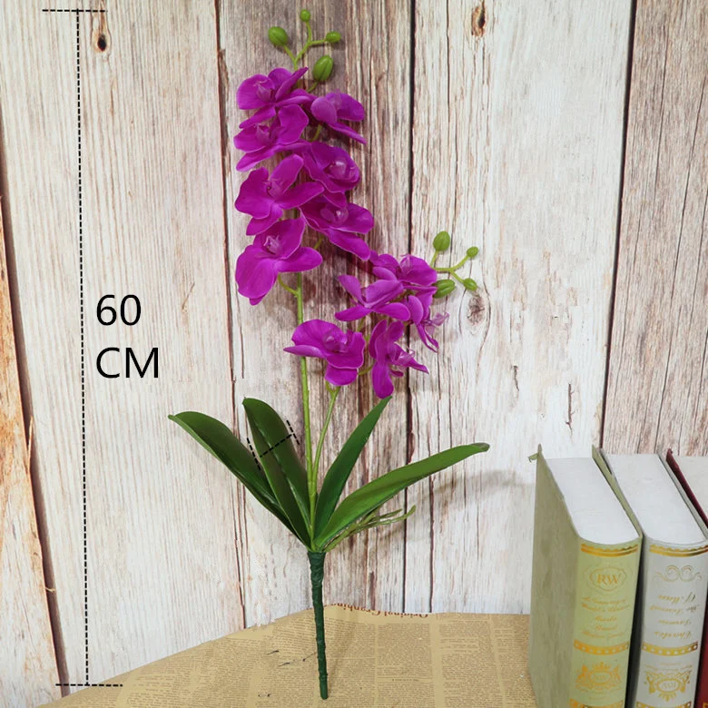 1Pcs 2 Heads Artificial Flower Phalaenopsis Fake Silk Cloth Butterfly Orchid Plastic Potted Home Party Decoration Four Color JH159 (6)
